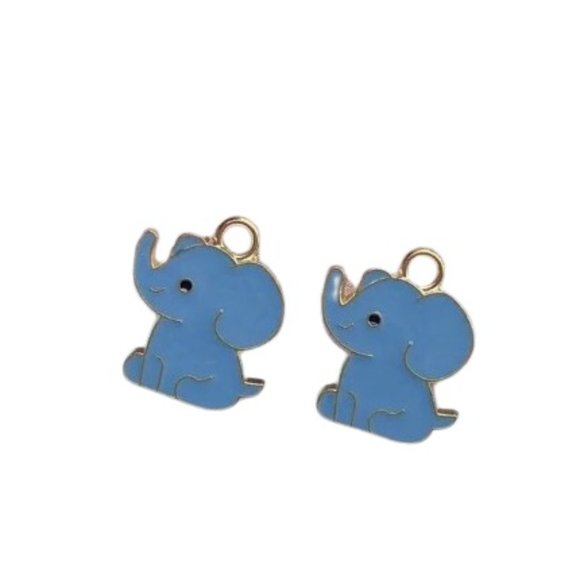 Baby Blue Elephant Earrings - Picture 4 of 4